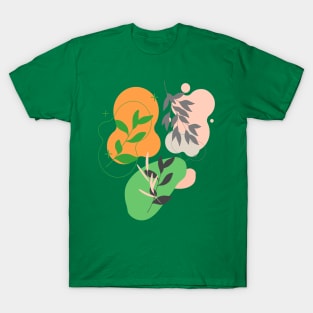 Abstract Shapes & Leaves T-Shirt